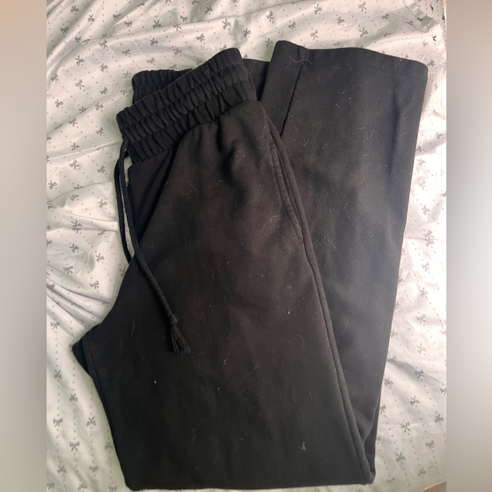 Black wide leg sweats